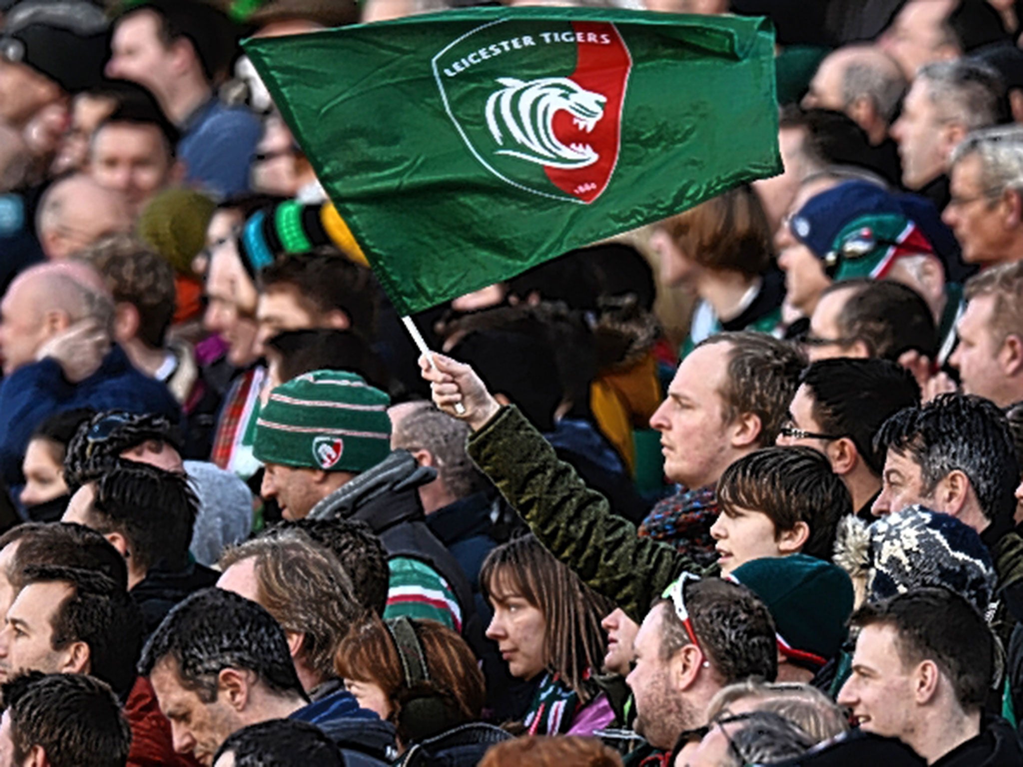 Leicester supporters cheer on their side at Welford Road last season