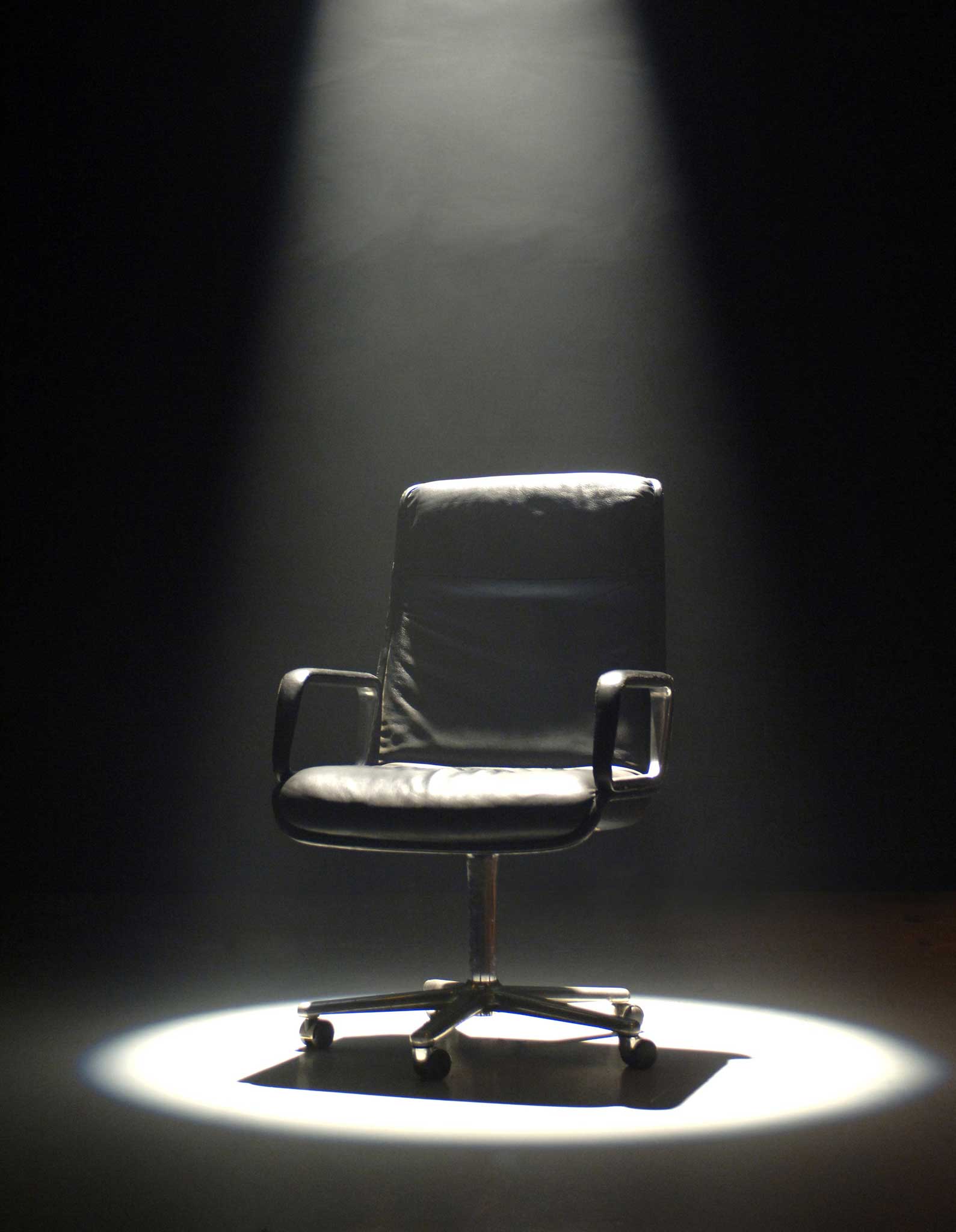 Iconic: The black leather chair was the star of the show