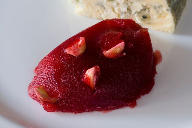 Plum cheese with cobnuts