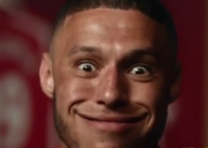 Alex Oxlade-Chamberlain puts on a face in the Paddy Power advert