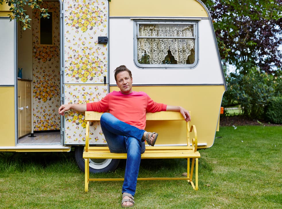 Jamie Oliver poses for his new programme, Jamie's Comfort Food