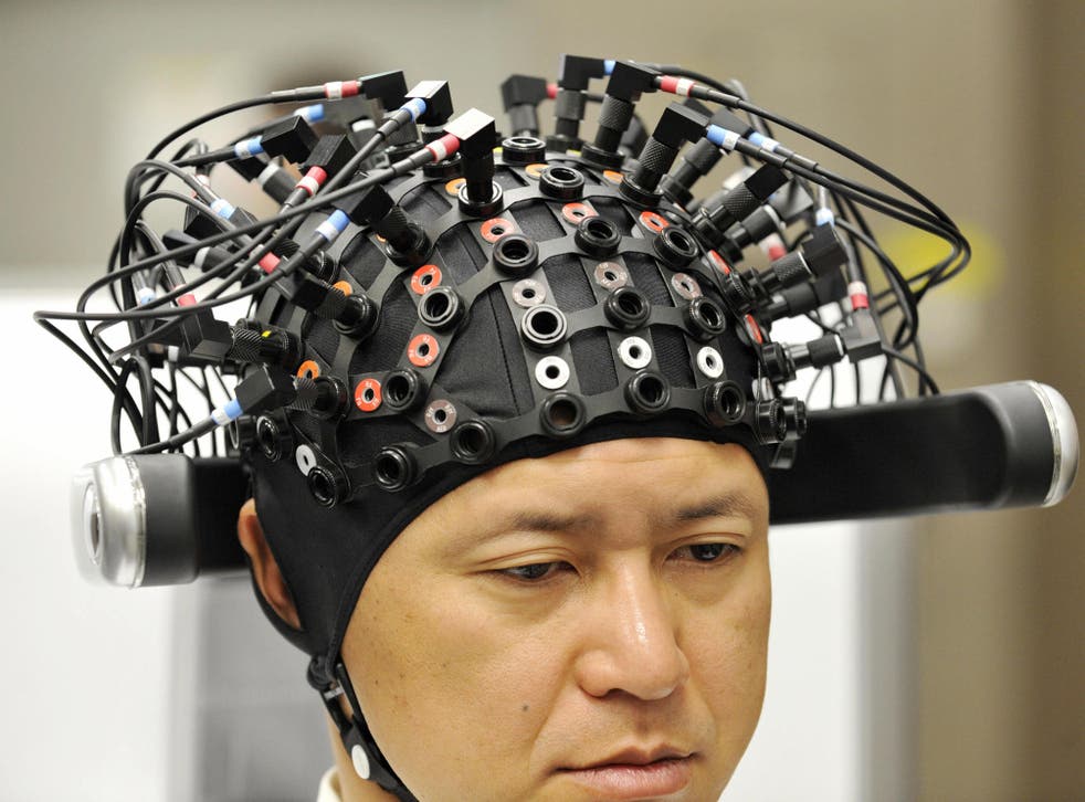 A file photo of a man wearing an ECG-monitoring cap. Getty