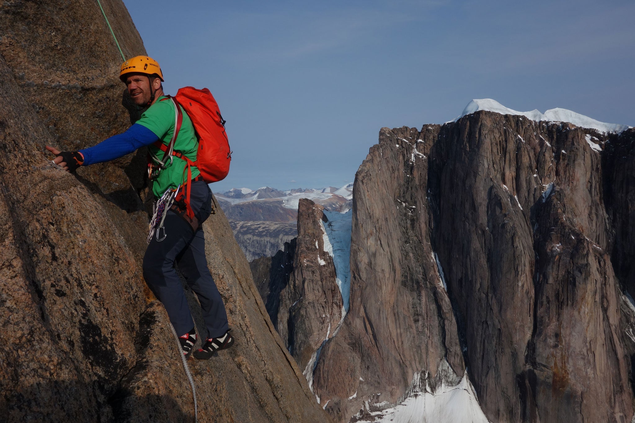 Backshall mountain-climbing while holidaying on Canada's Baffin Island