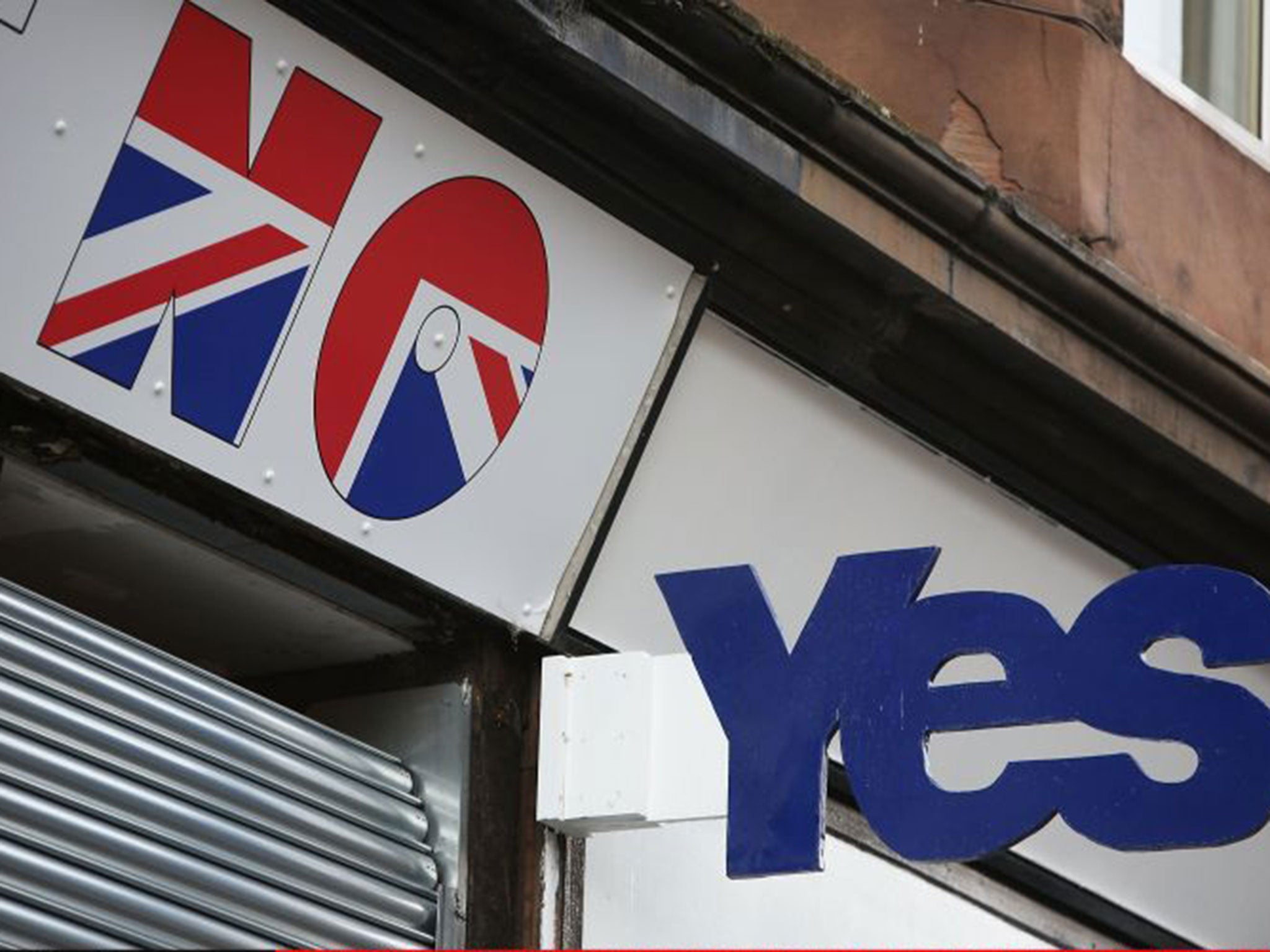 Political viewpoints decorate the exterior of premises in Glasgow