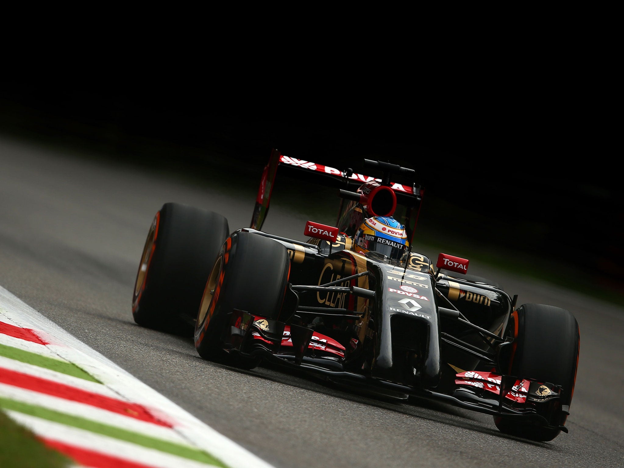 Romain Grosjean during practice at the Italian Grand Prix