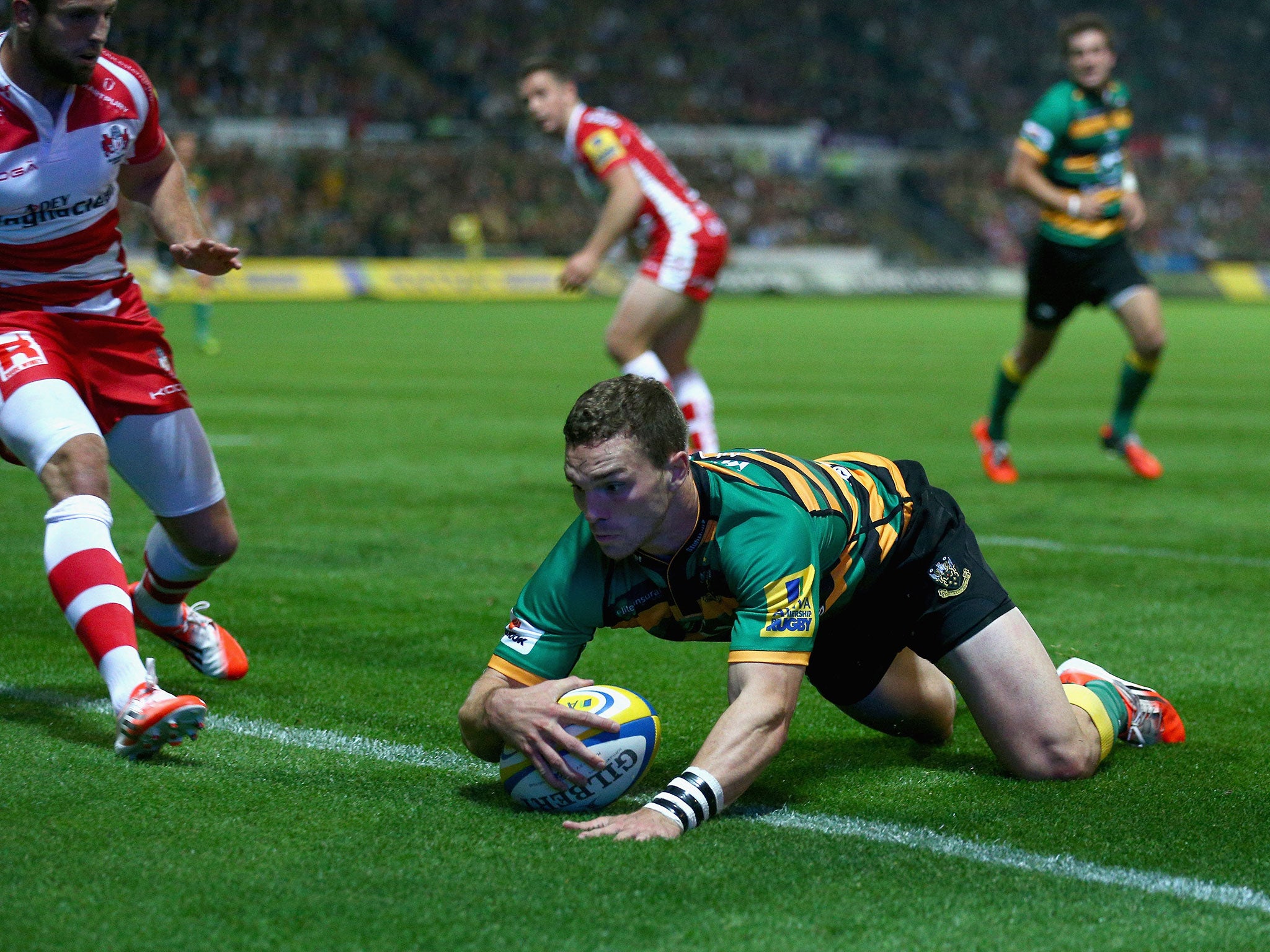 George North scores for Northampton