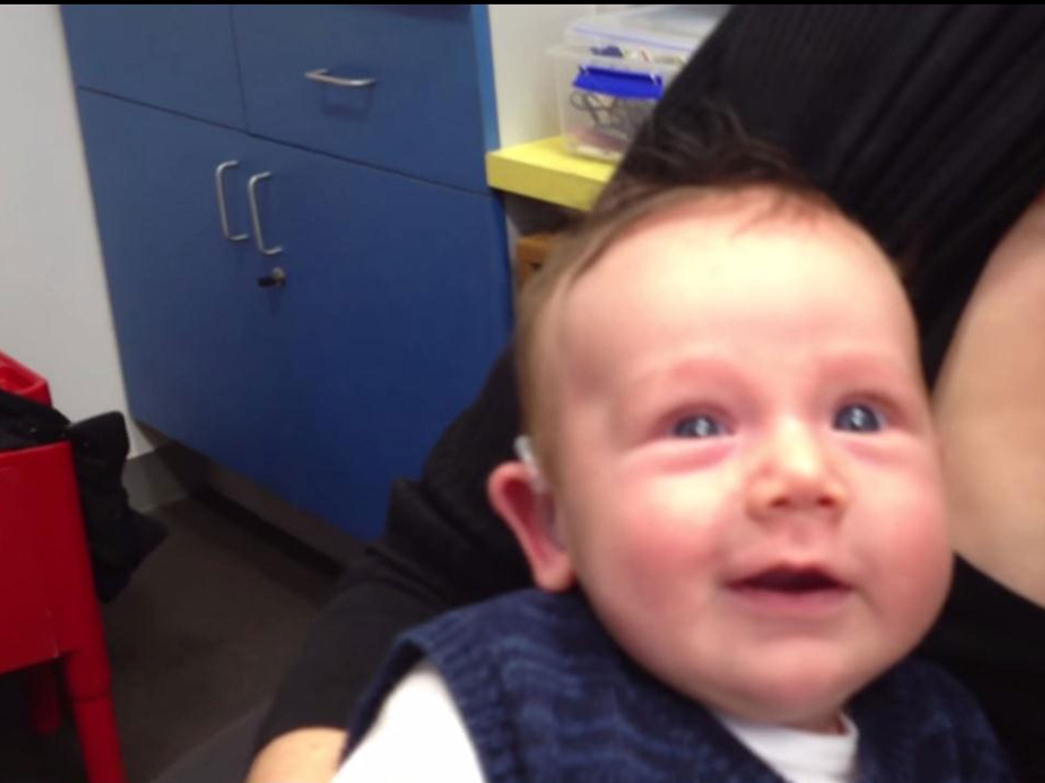 The Australian parents of a baby boy born deaf have shared the touching moment their son heard their voices for the first time on YouTube