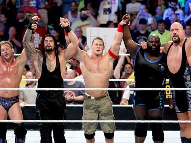 Chris Jericho, Roman Reigns, John Cena, Mark Henry and Big Show