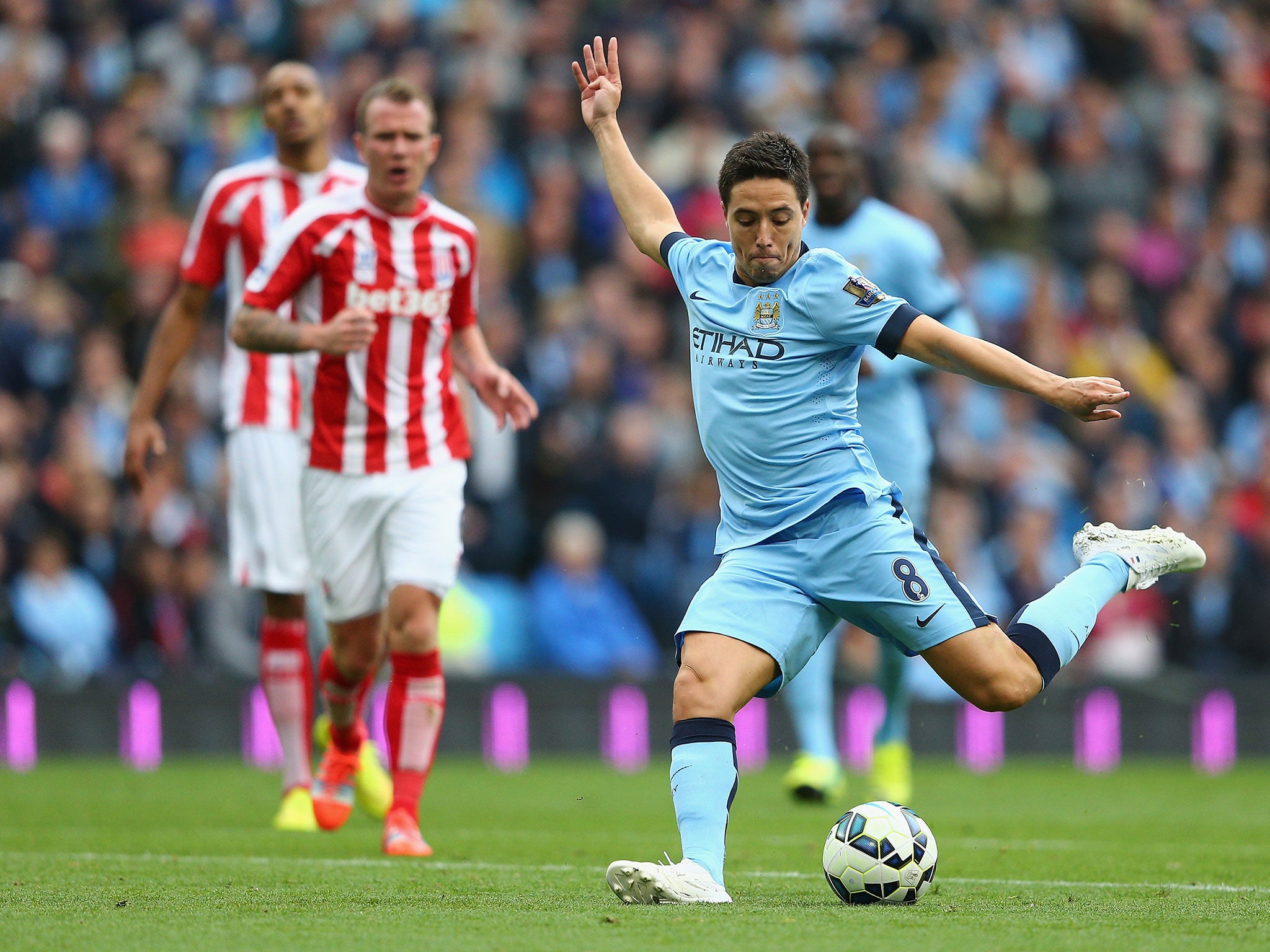Samir Nasri believes Chelsea and Manchester United will pose the biggest threat this season to Manchester City