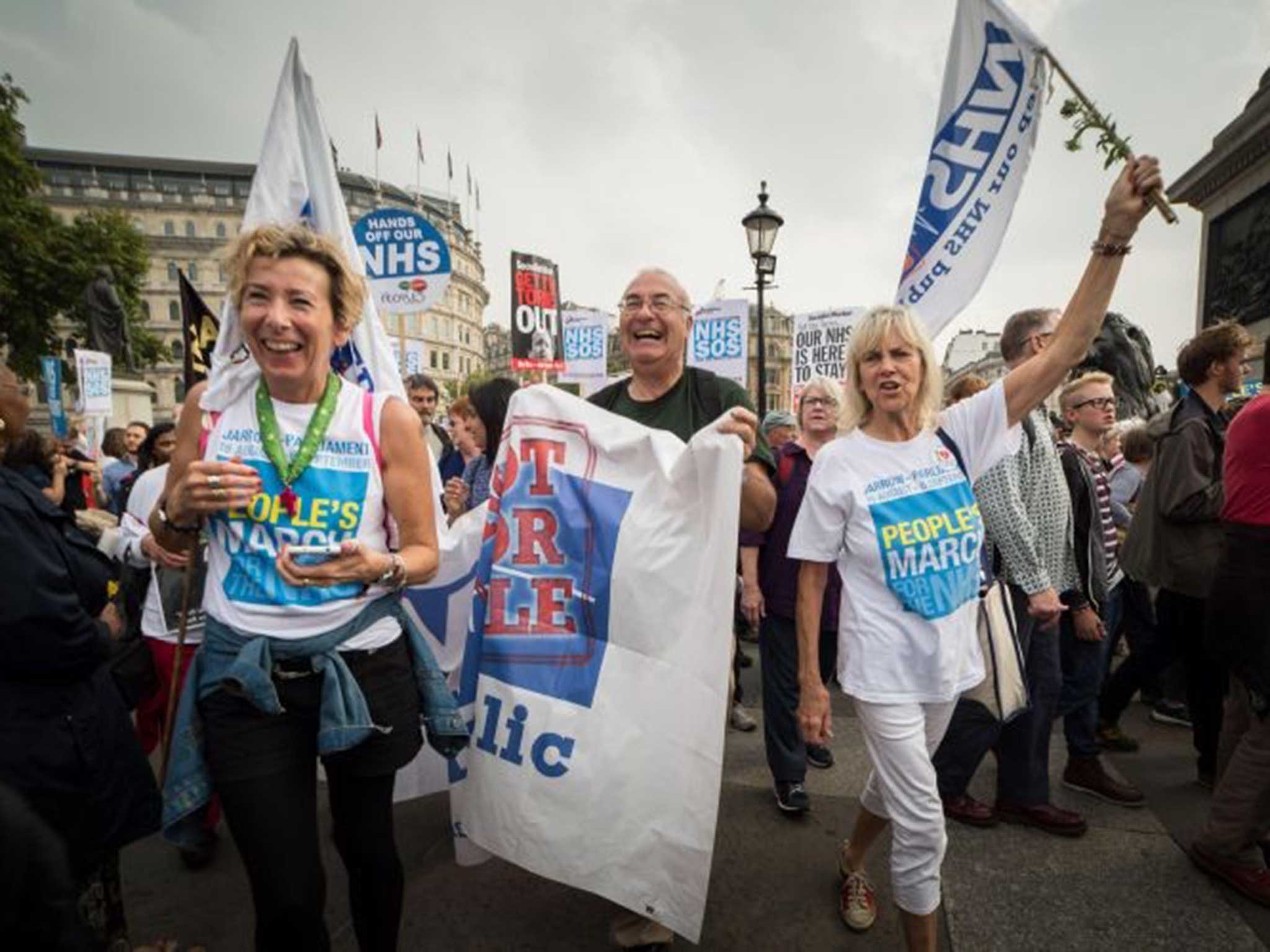 State support: Thousands of people marched through central London 