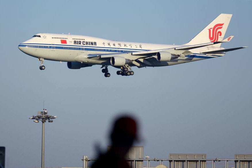 An Air China plane near Beijing