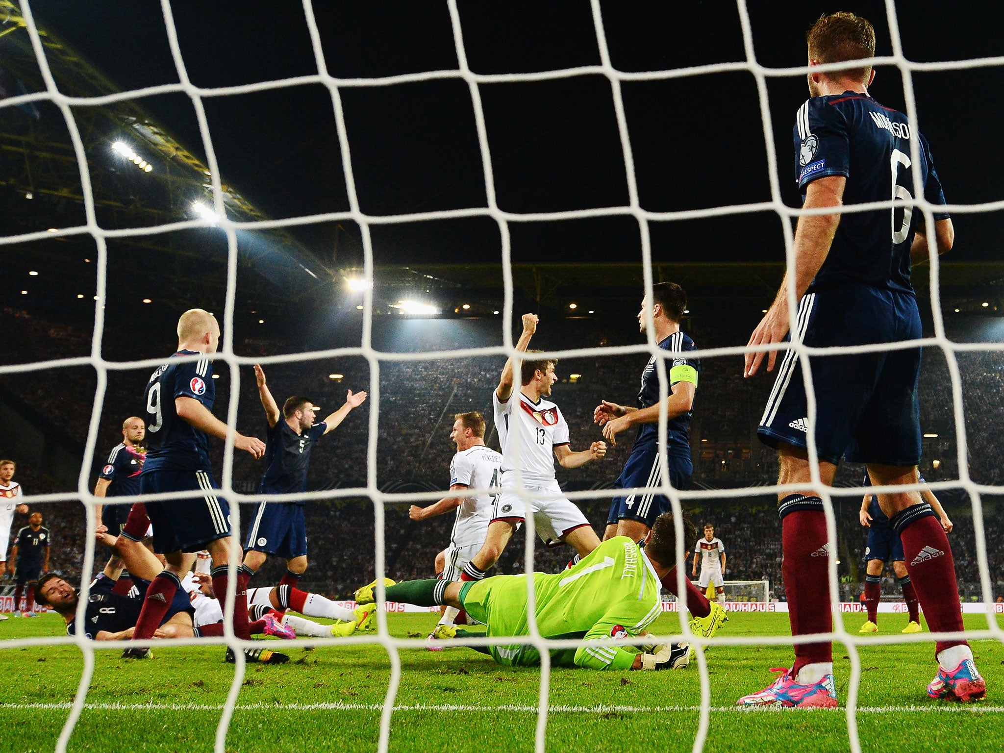 Thomas Muller opens the scoring for Germany