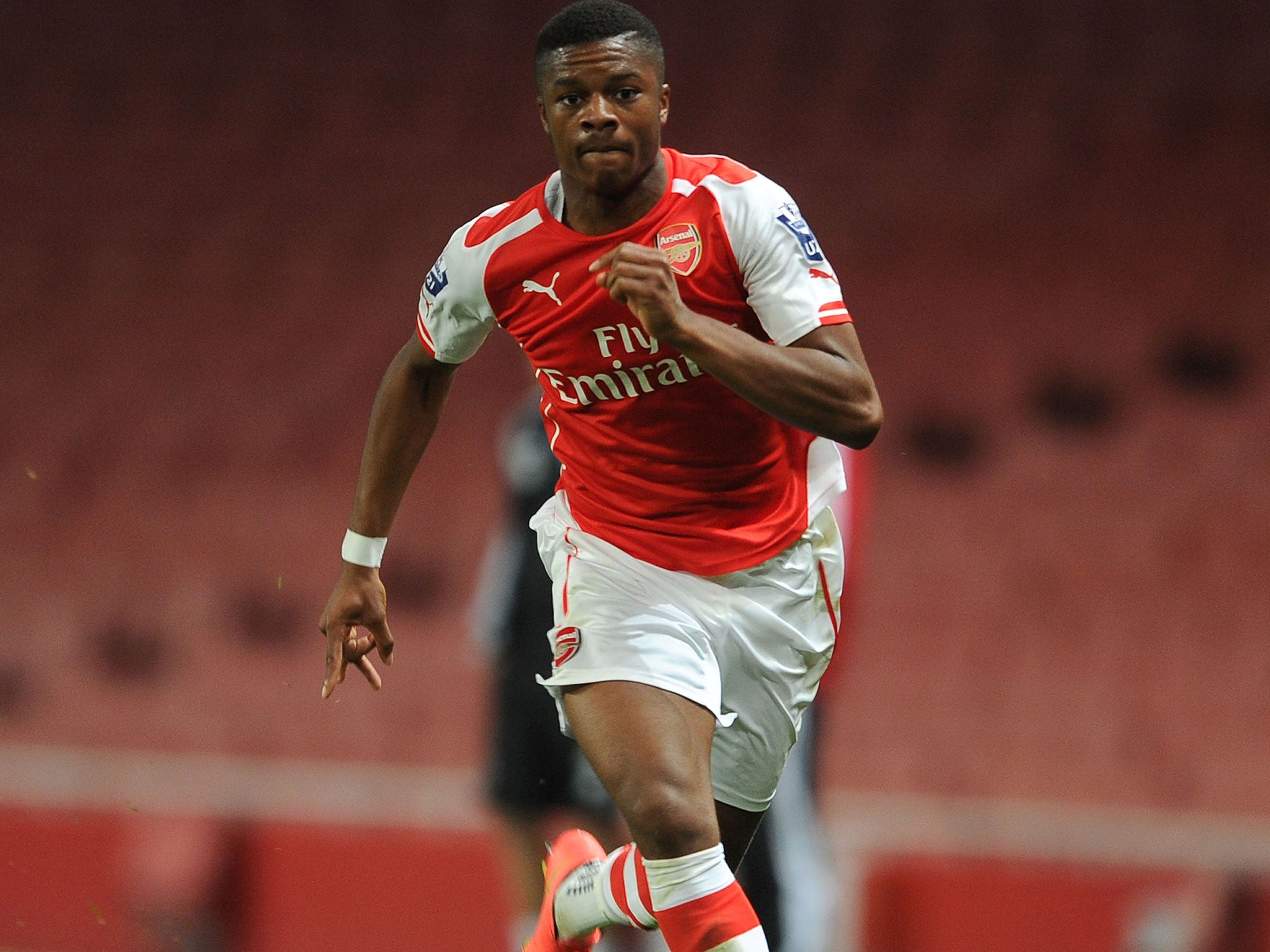 Chuba Akpom powers forward for Arsenal Under-21 side