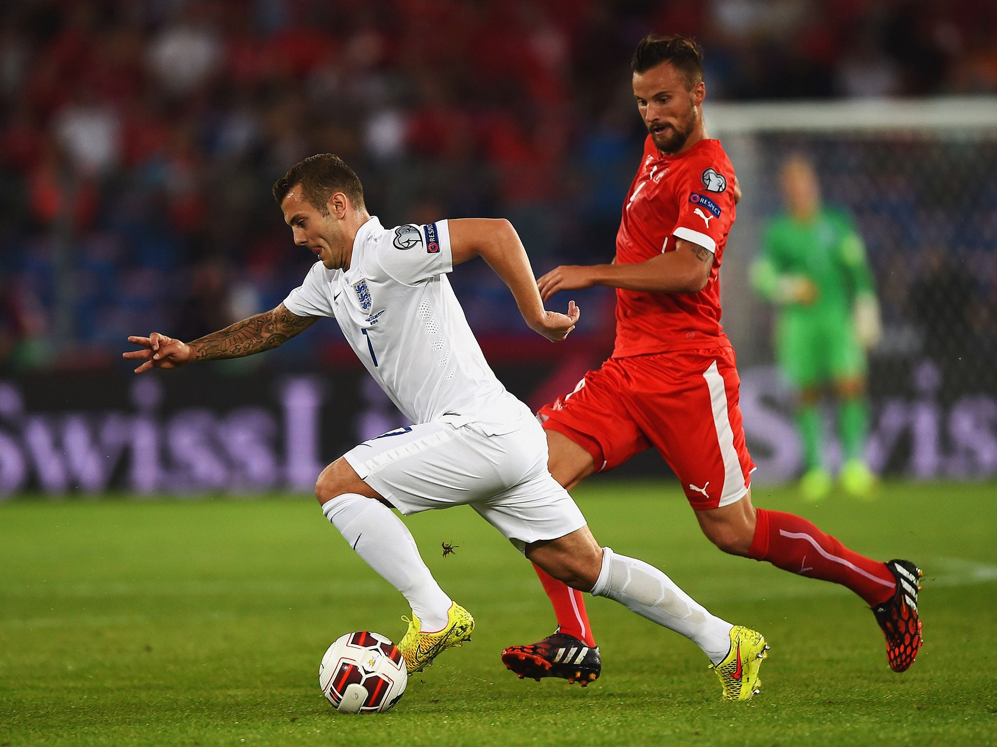 Jack Wilshere was not at his best in the holding midfield role