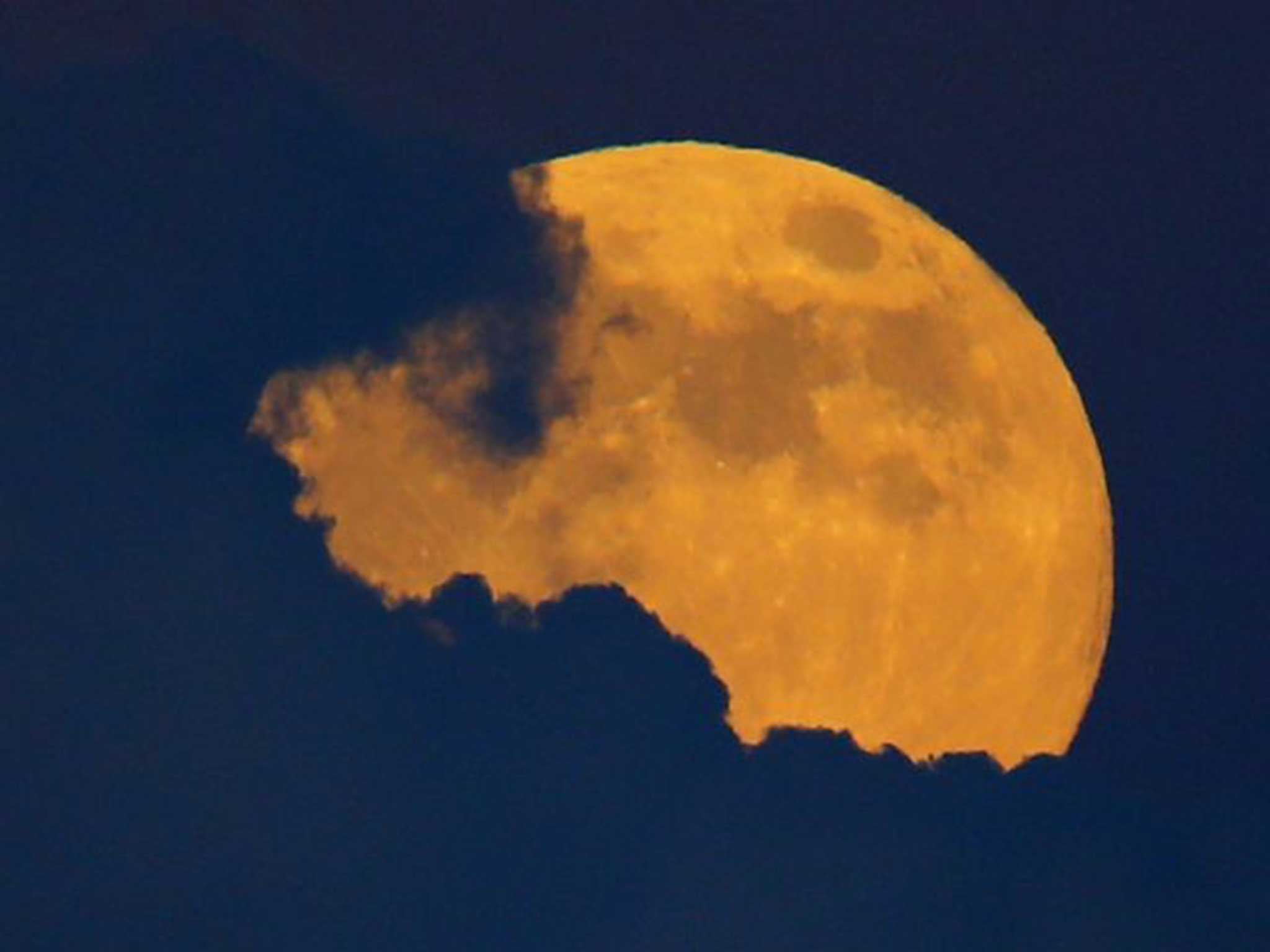 A full moon, also a Harvest moon, over California yesterday