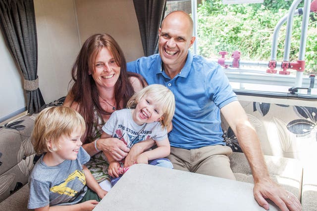 Classless society: the family in their camper van  
