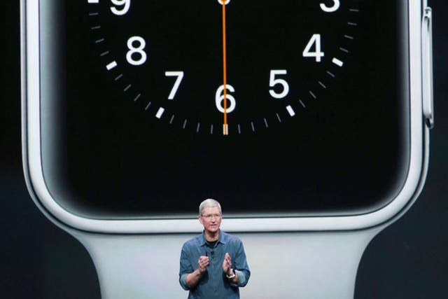 Apple CEO Tim Cook announces the Apple Watch 