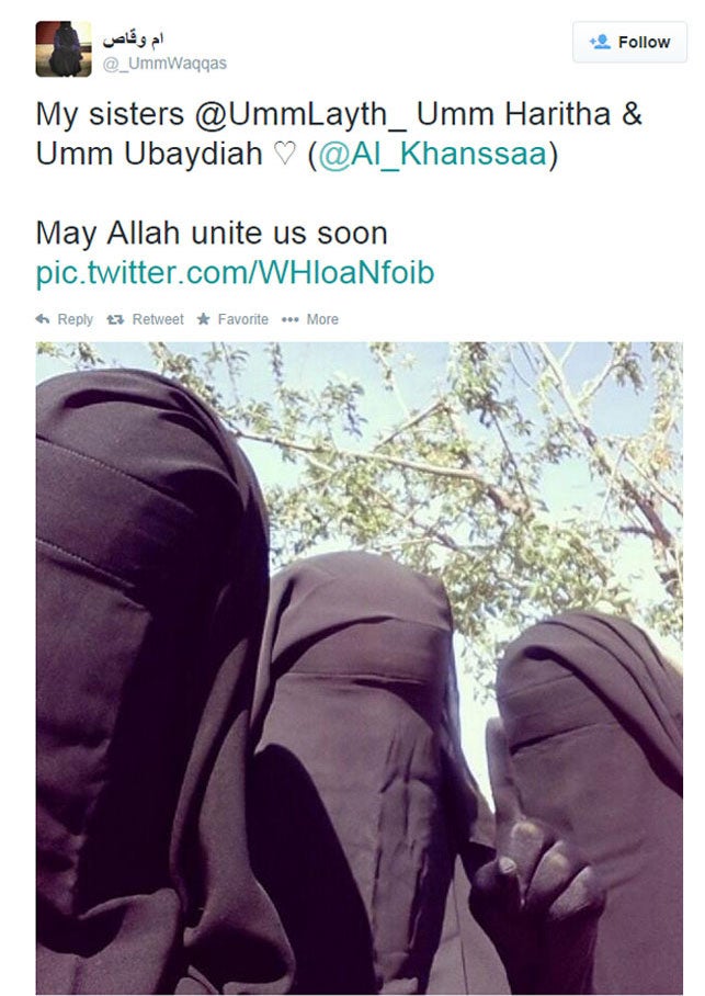 A picture reportedly posted by Aqsa Mahmood, who tweets as @UmmLayth