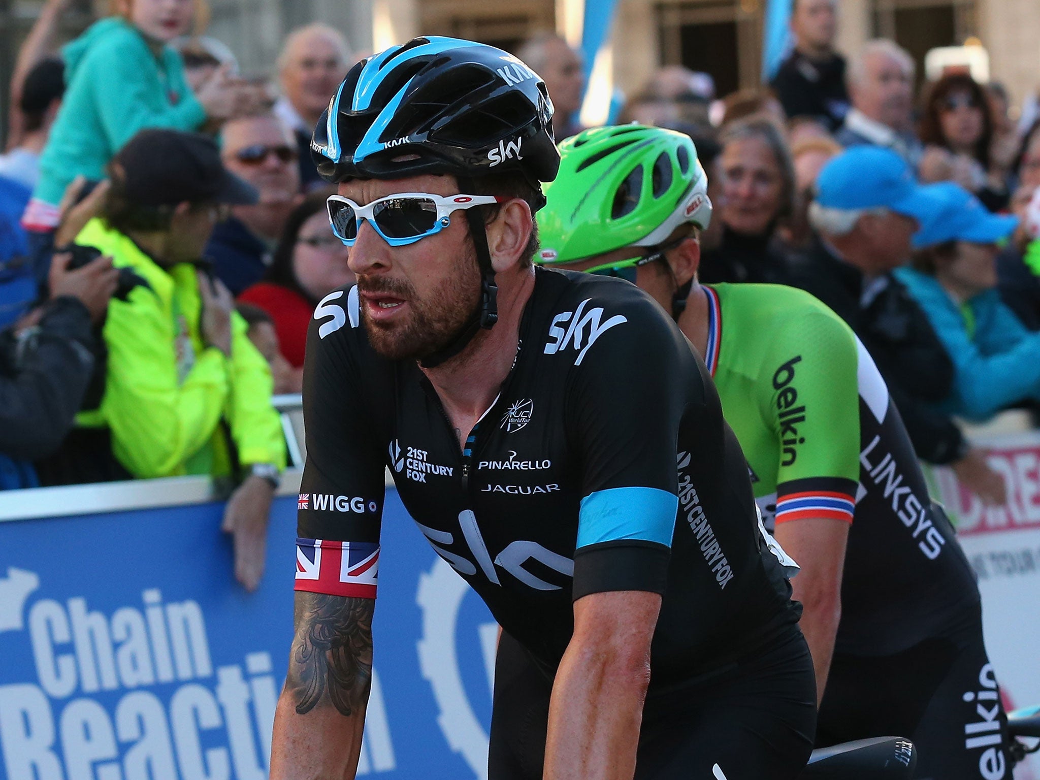 Sir Bradley Wiggins in action during the Tour of Britain