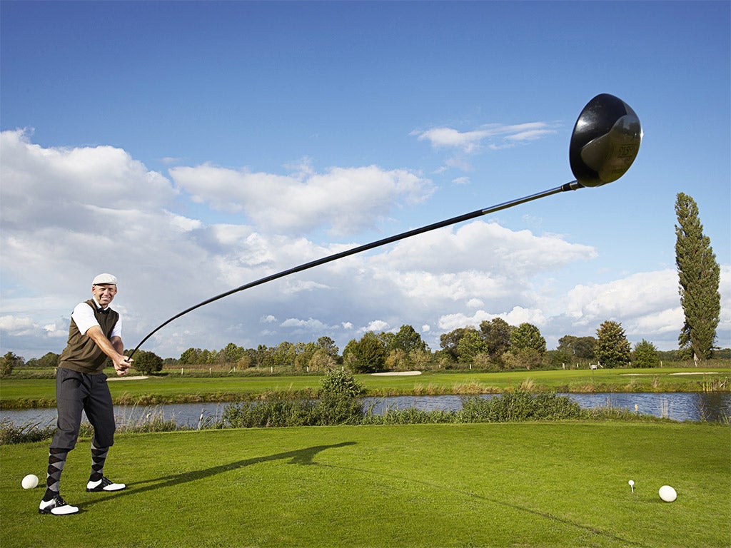 Long shot: The world’s longest usable golf club is 14ft 5in
