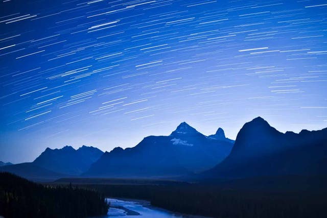 Starstruck: night sky at the Athabasca Valley in Canada's Jasper National Park 