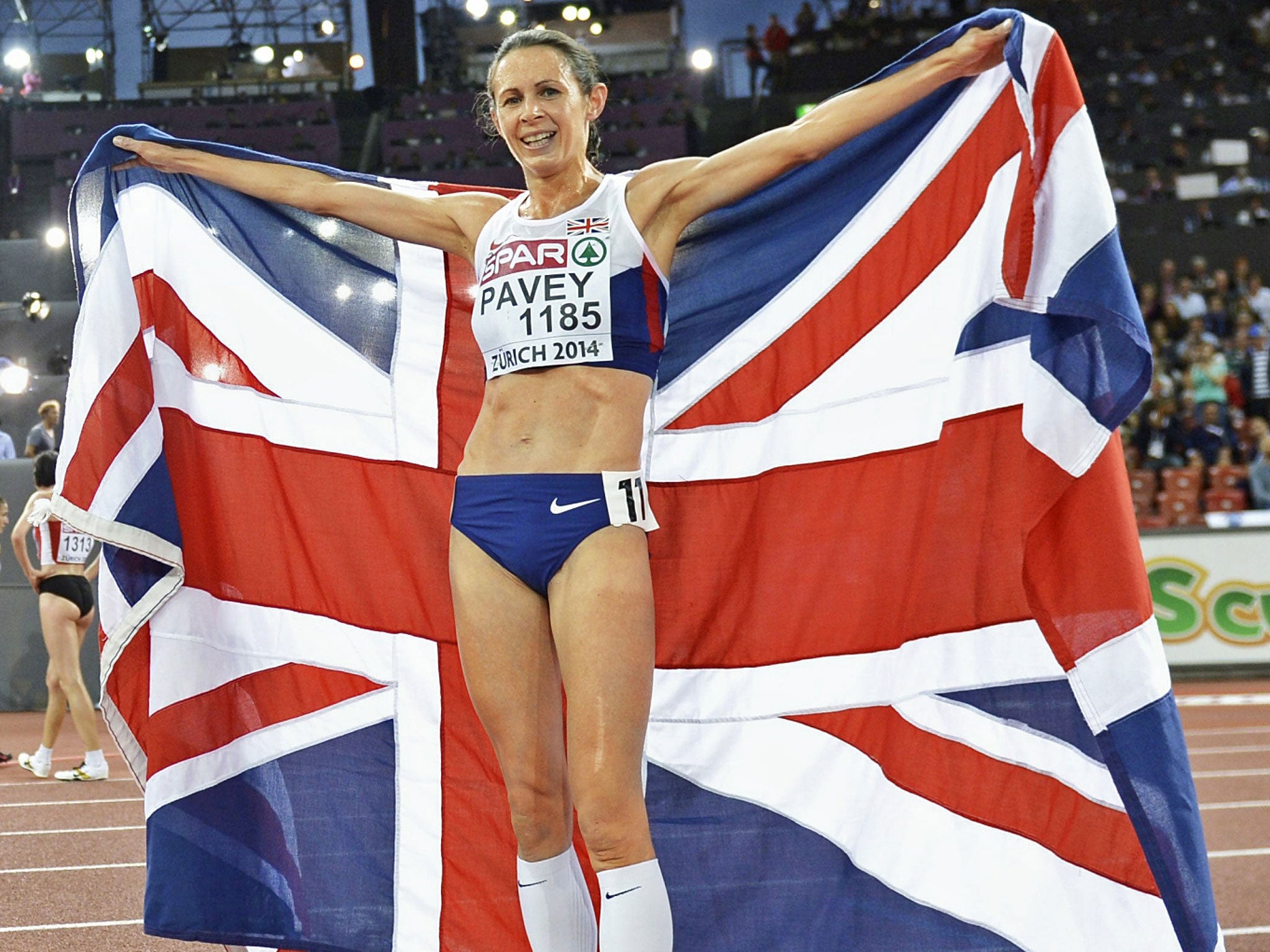 Jo Pavey soaks up the acclaim after winning gold in the 10,000m at the European Championships in Zurich last month