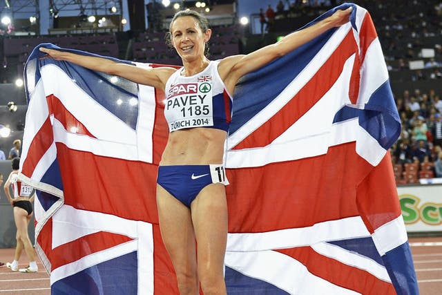 Jo Pavey soaks up the acclaim after winning gold in the 10,000m at the European Championships in Zurich last month