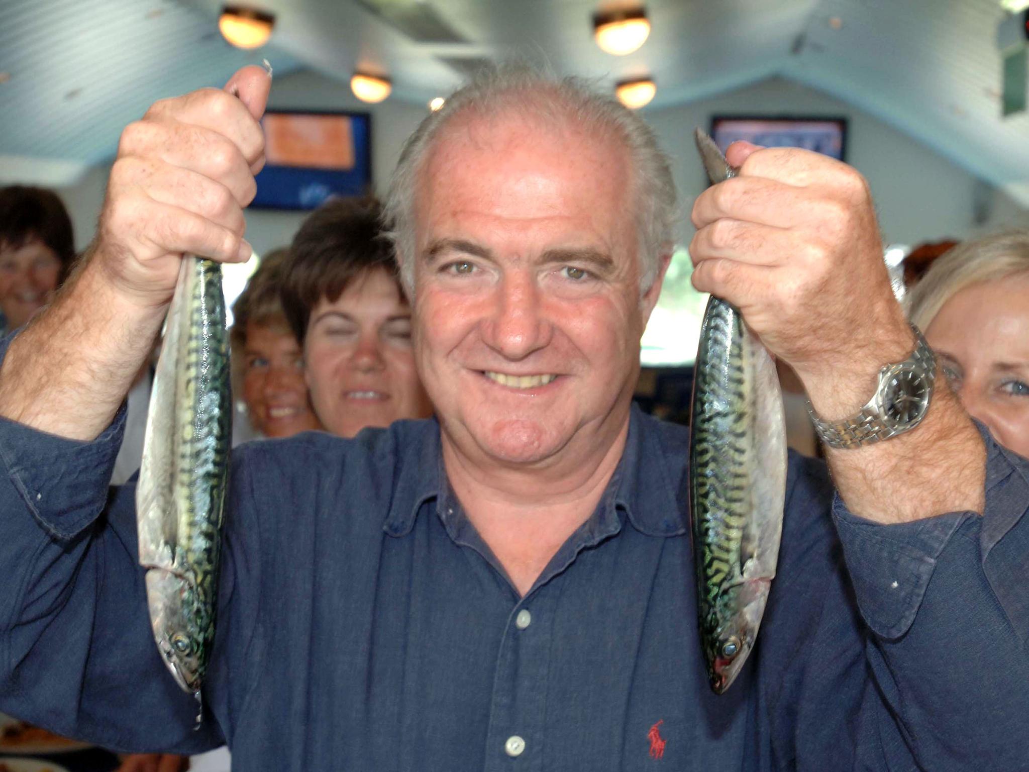 Rick Stein at his Seafood School in Padstow, Cornwall