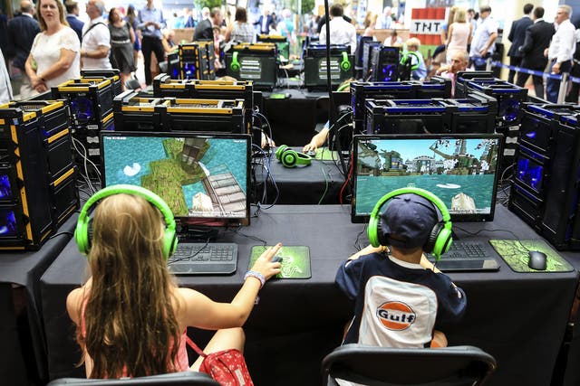 Young racegoers take part in a Minecraft tournament 