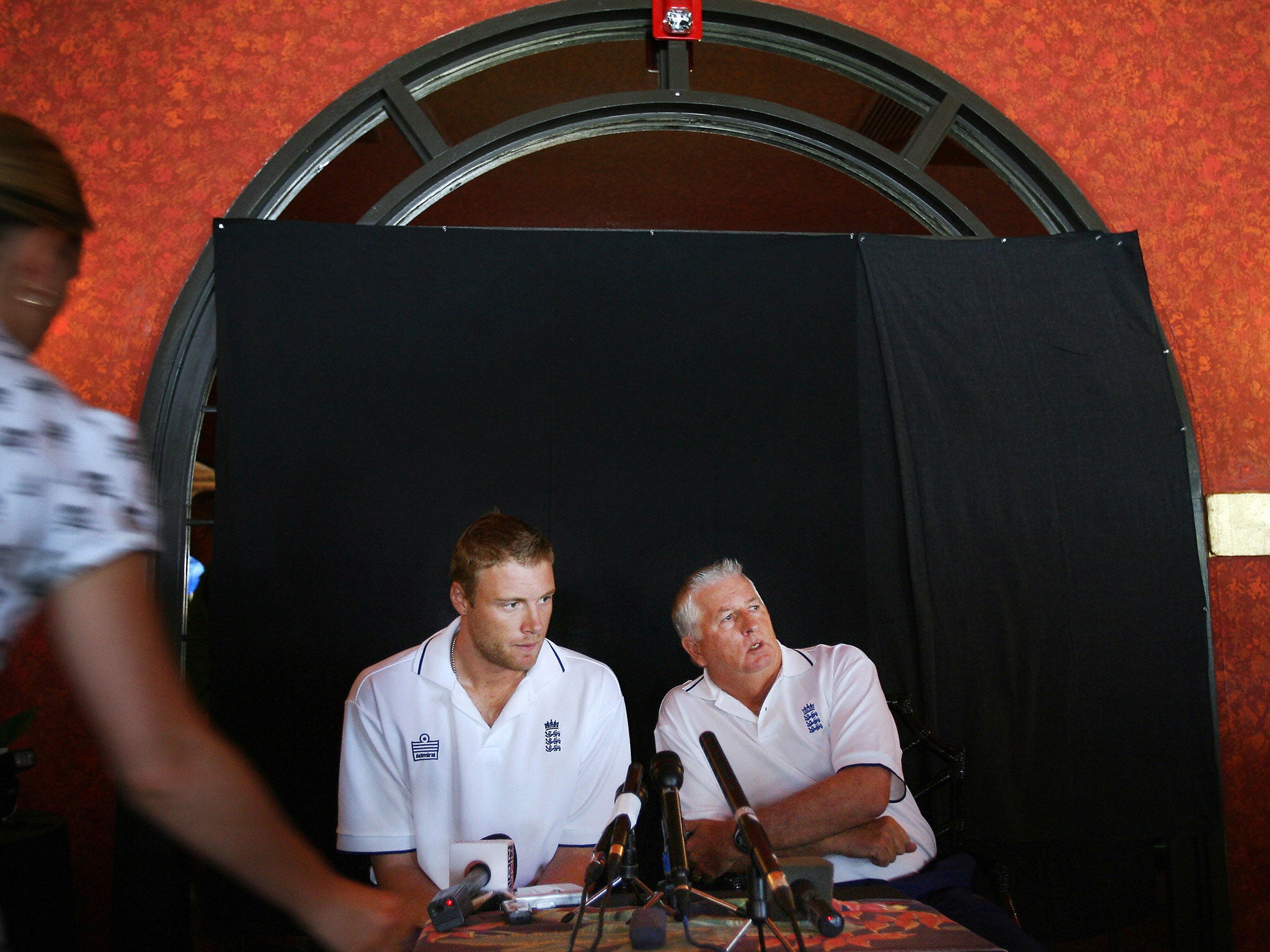 Andrew Flintoff faces the media in 2007 after the infamous pedalo incident