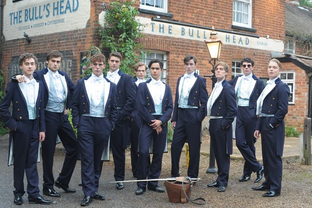A still from the Riot Club, which depicts an elite dining club