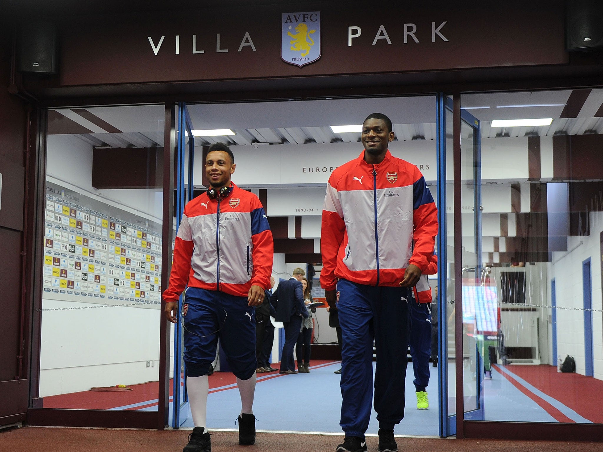 Francis Coqulin and Diaby arrive at Villa Park ahead of the match
