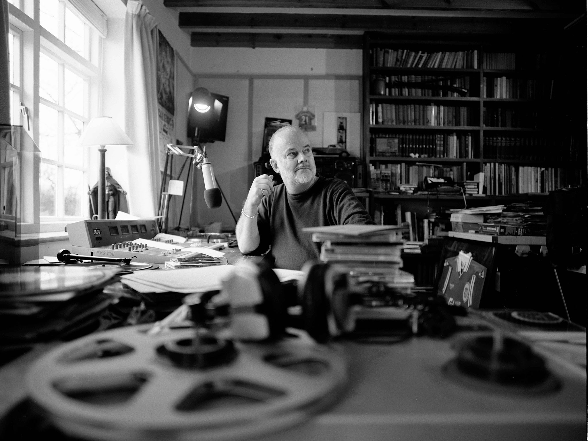 Perfumed garden: John Peel at his home studio in 2002, two years before he died unexpectedly in Peru