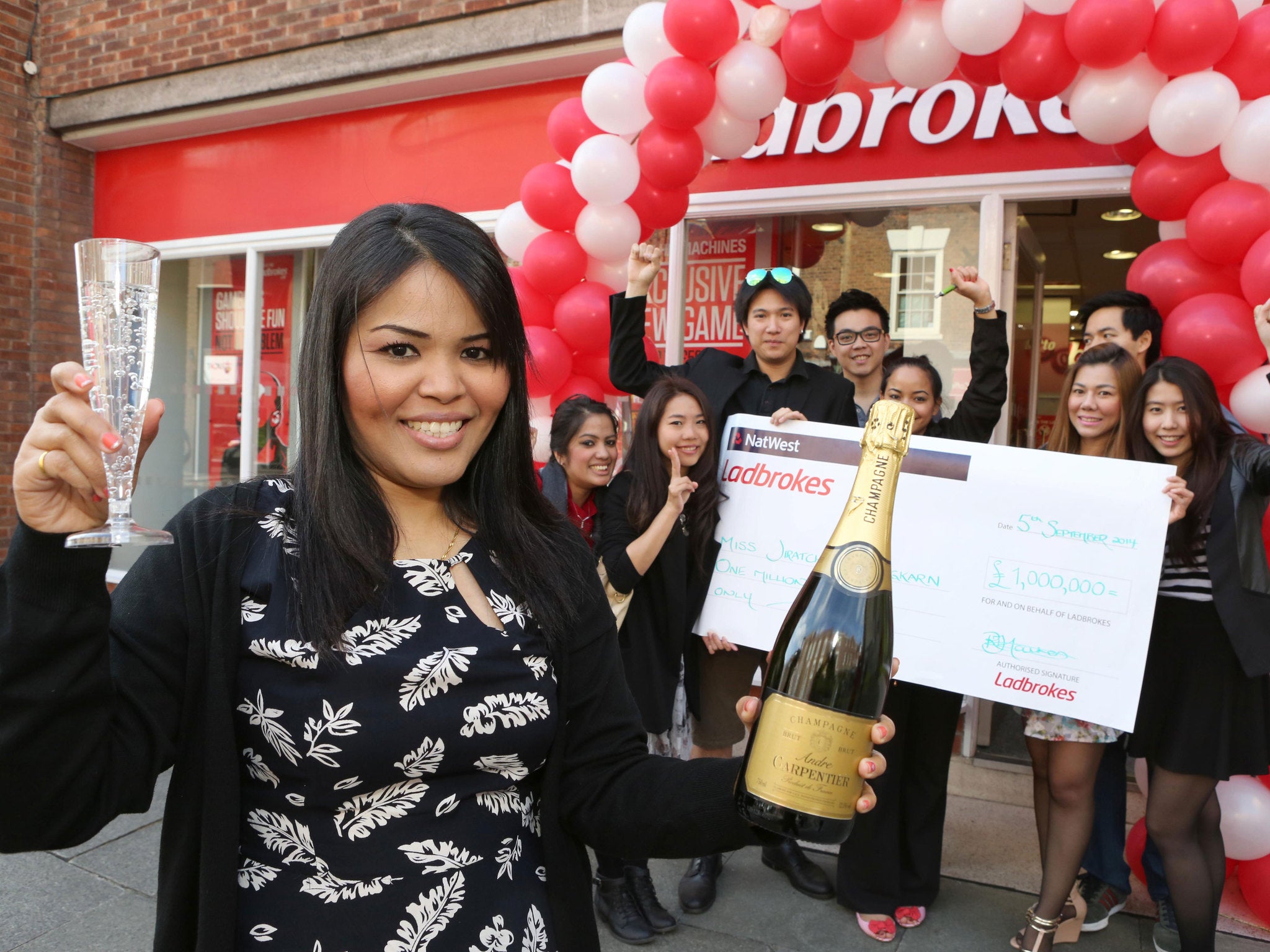 Jirtchaya Klongjarn won more than £1 million on the Ladbrokes 49s lottery