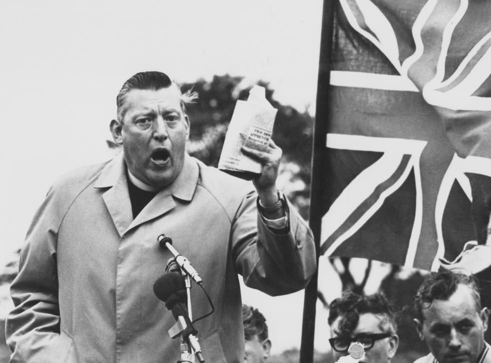 Former First Minister and Leader of the DUP Ian Paisley in 1972 addressing a meeting in Belfast, Northern Ireland