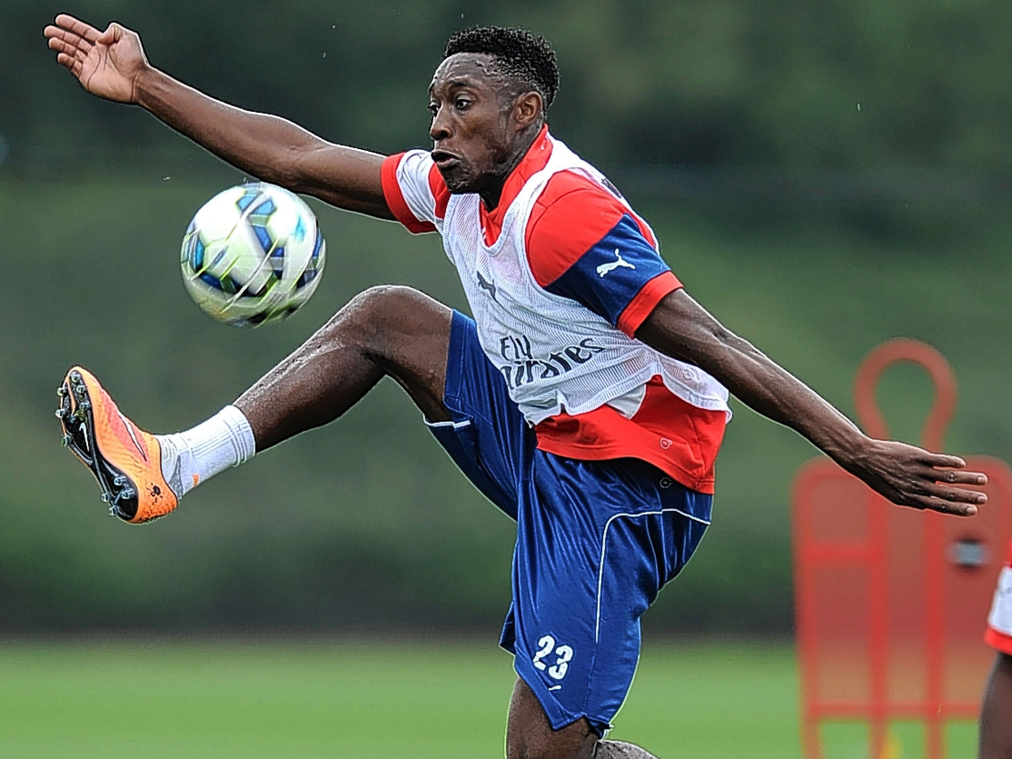 Danny Welbeck trains this week with new club Arsenal