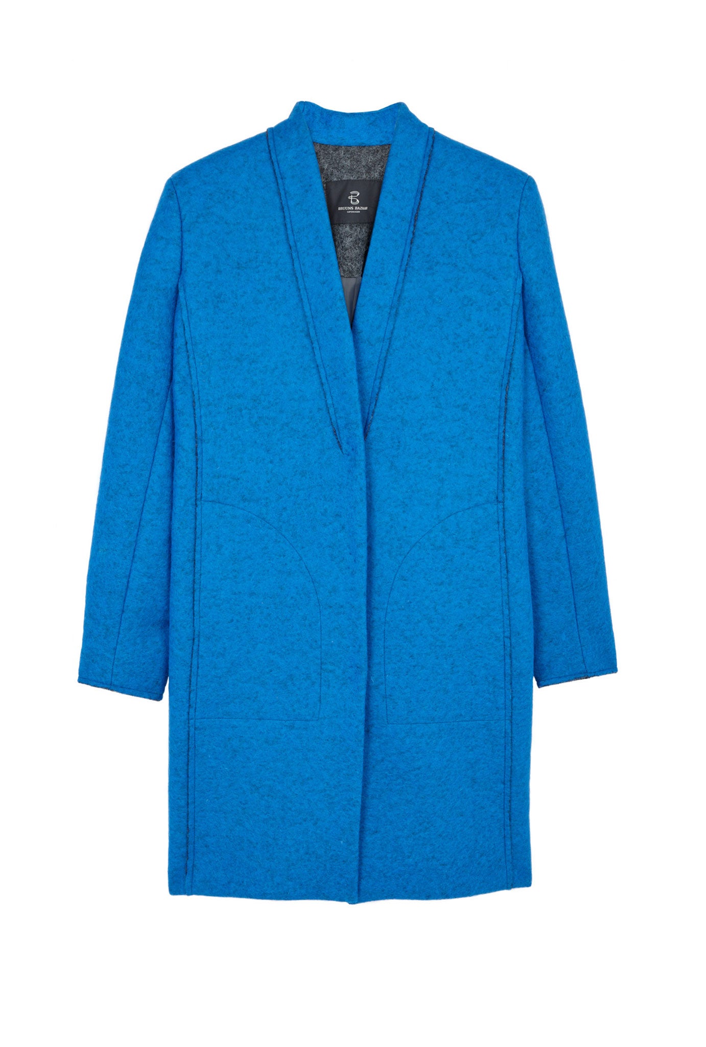 This electric-blue, single-breasted felted wool number from Bruuns Bazaar is beautiful, bold and not bad value to boot