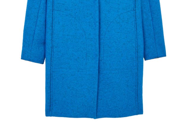 This electric-blue, single-breasted felted wool number from Bruuns Bazaar is beautiful, bold and not bad value to boot