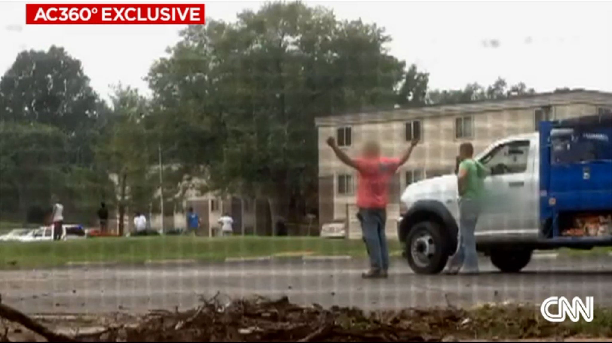 Stills from the footage that appears to show the moments immediately after the shooting of Michael Brown