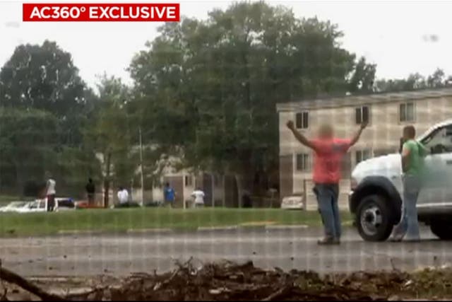 Stills from the footage that appears to show the moments immediately after the shooting of Michael Brown
