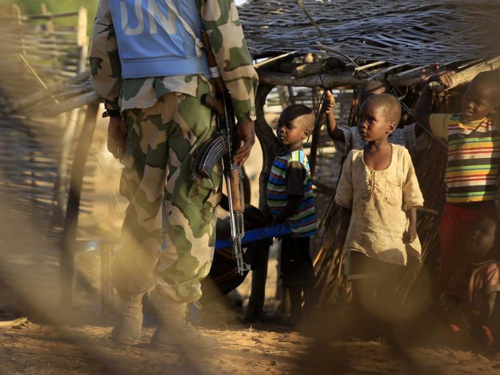 Spent force: Peacekeepers at a displaced persons camp in Nyala, southern Darfur