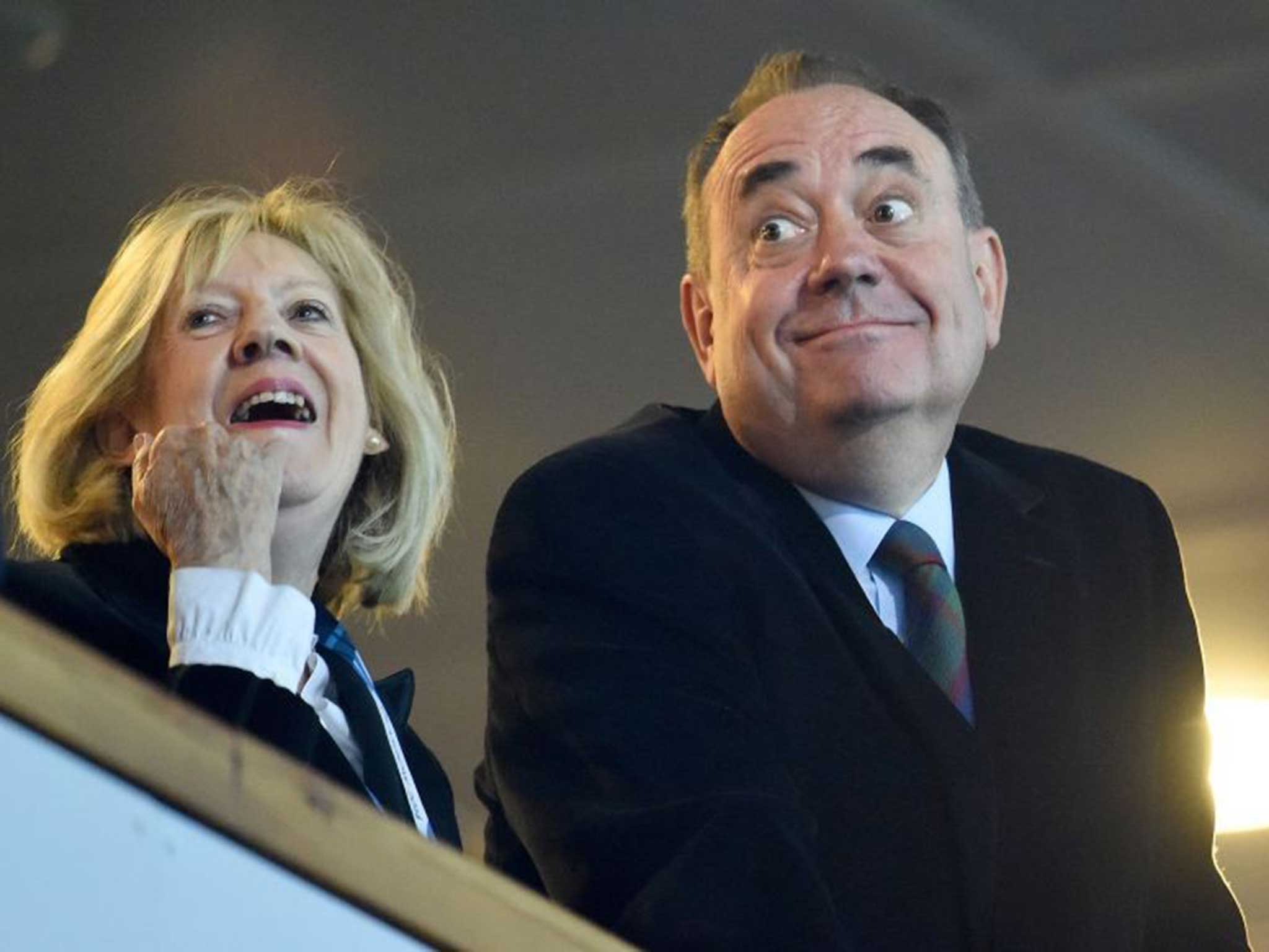 Eyes have it: A Yes vote will make Moira Salmond (left, with her husband) Scotland’s First Lady