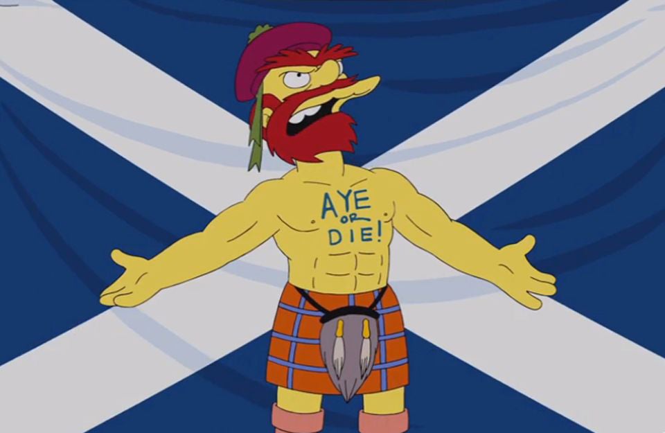 Groundskeeper Willie has backed Scottish independence in a new video