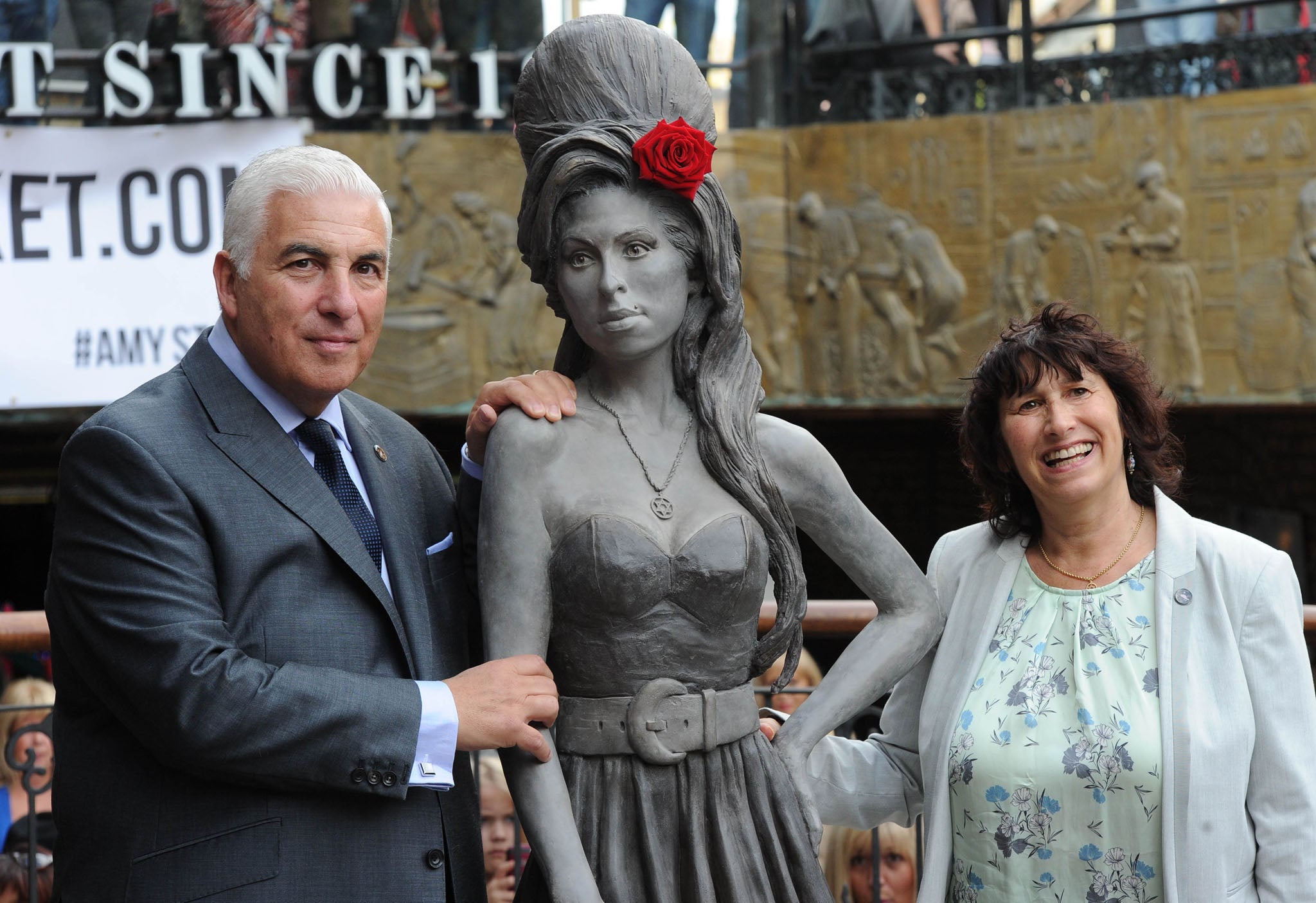 Amy Winehouse's father, Mitch Winehouse, led the unveiling ceremony of her statue just outside the Stables Market