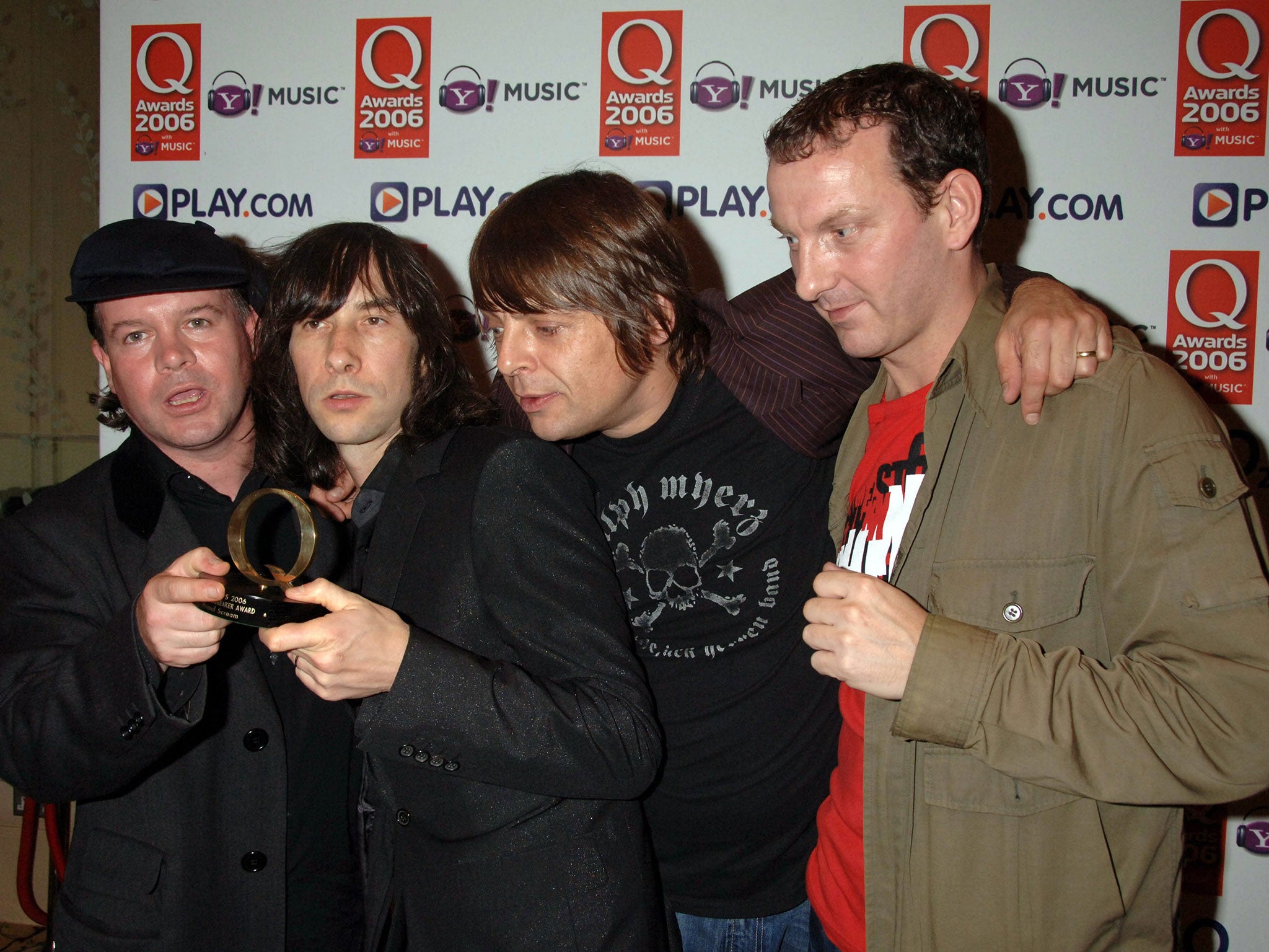 Robert Young, pictured to the far left, with the rest of Primal Scream