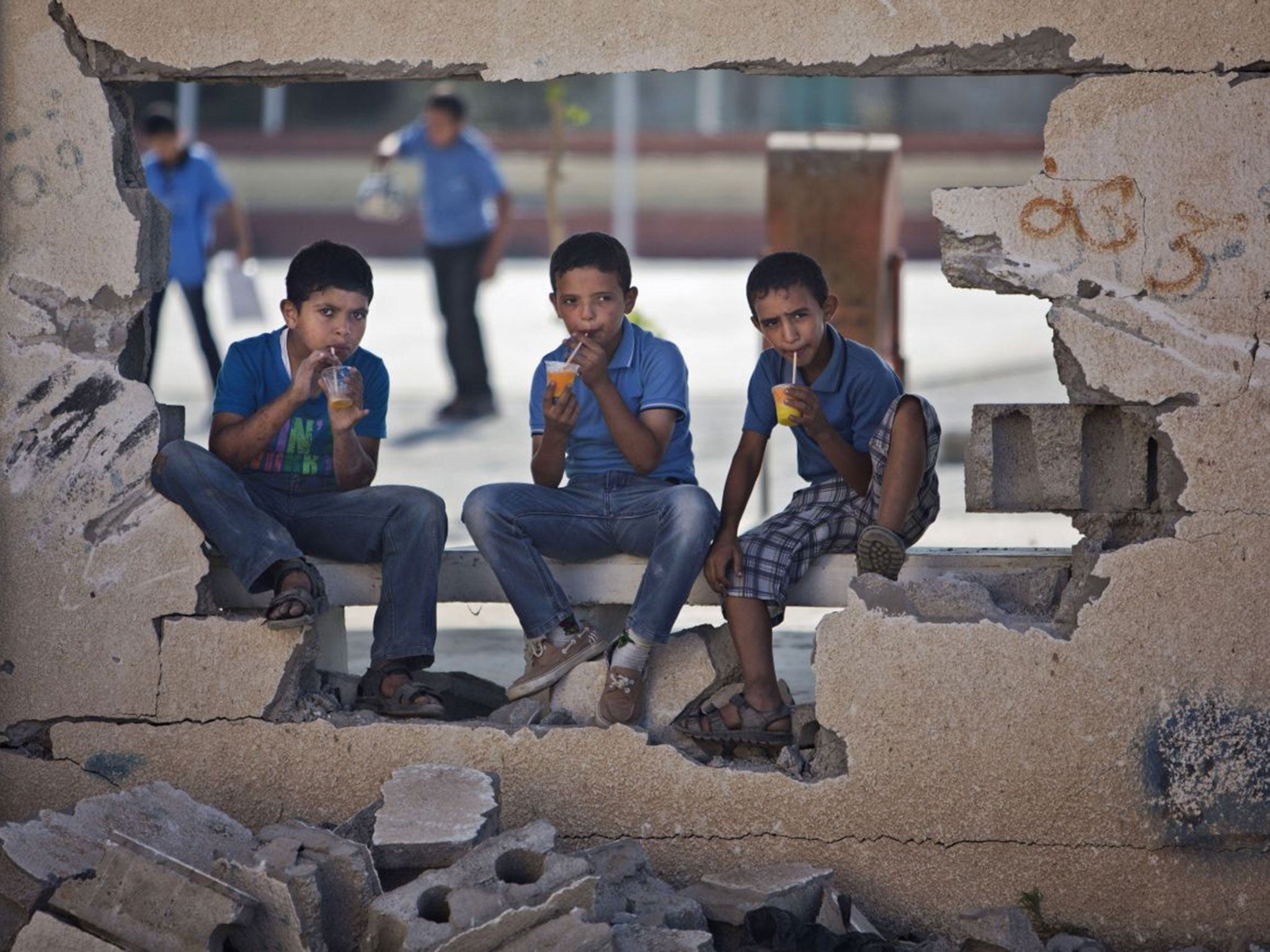Video Gaza children return to school The Independent