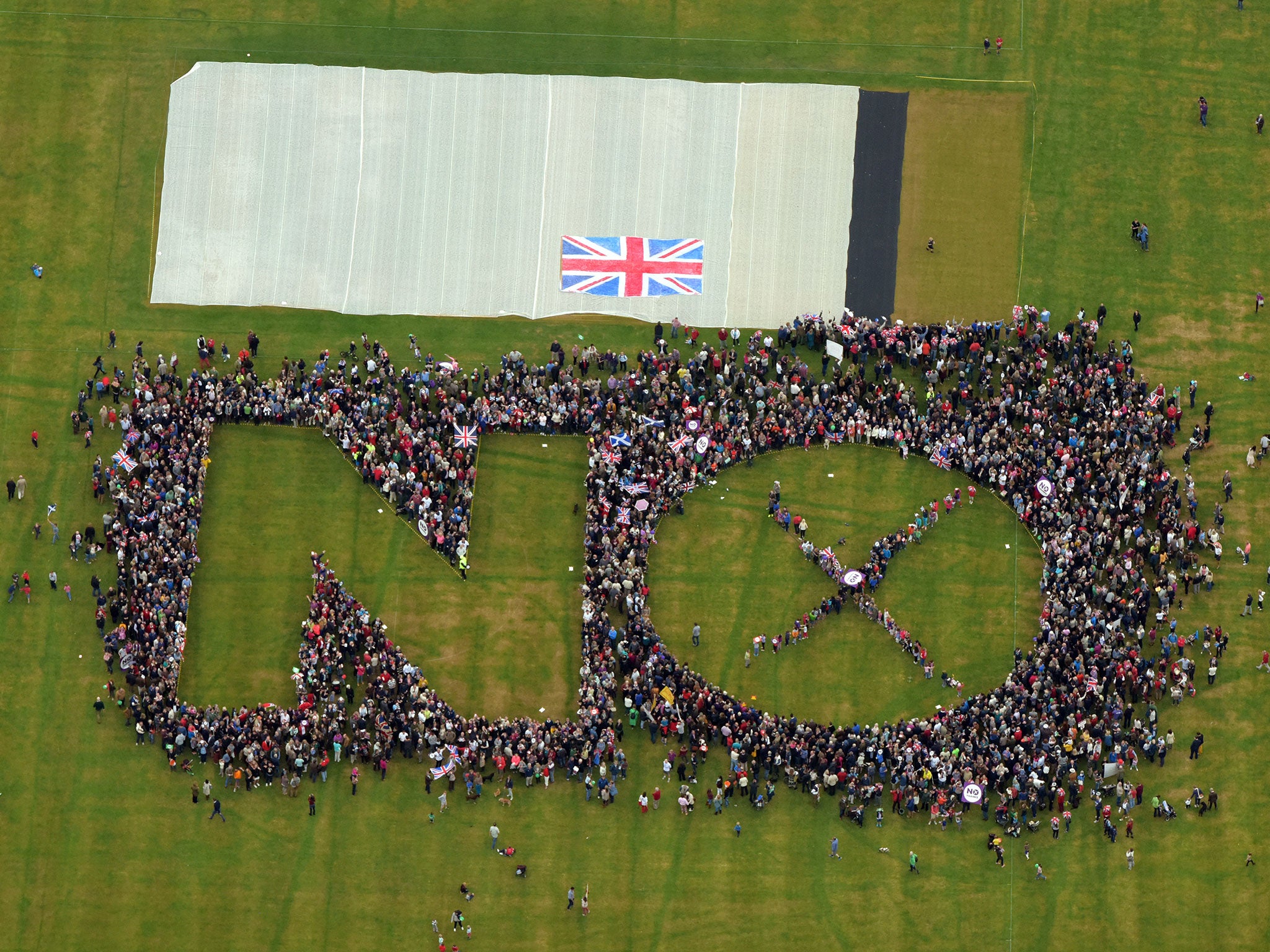 An aerial shot of the rally