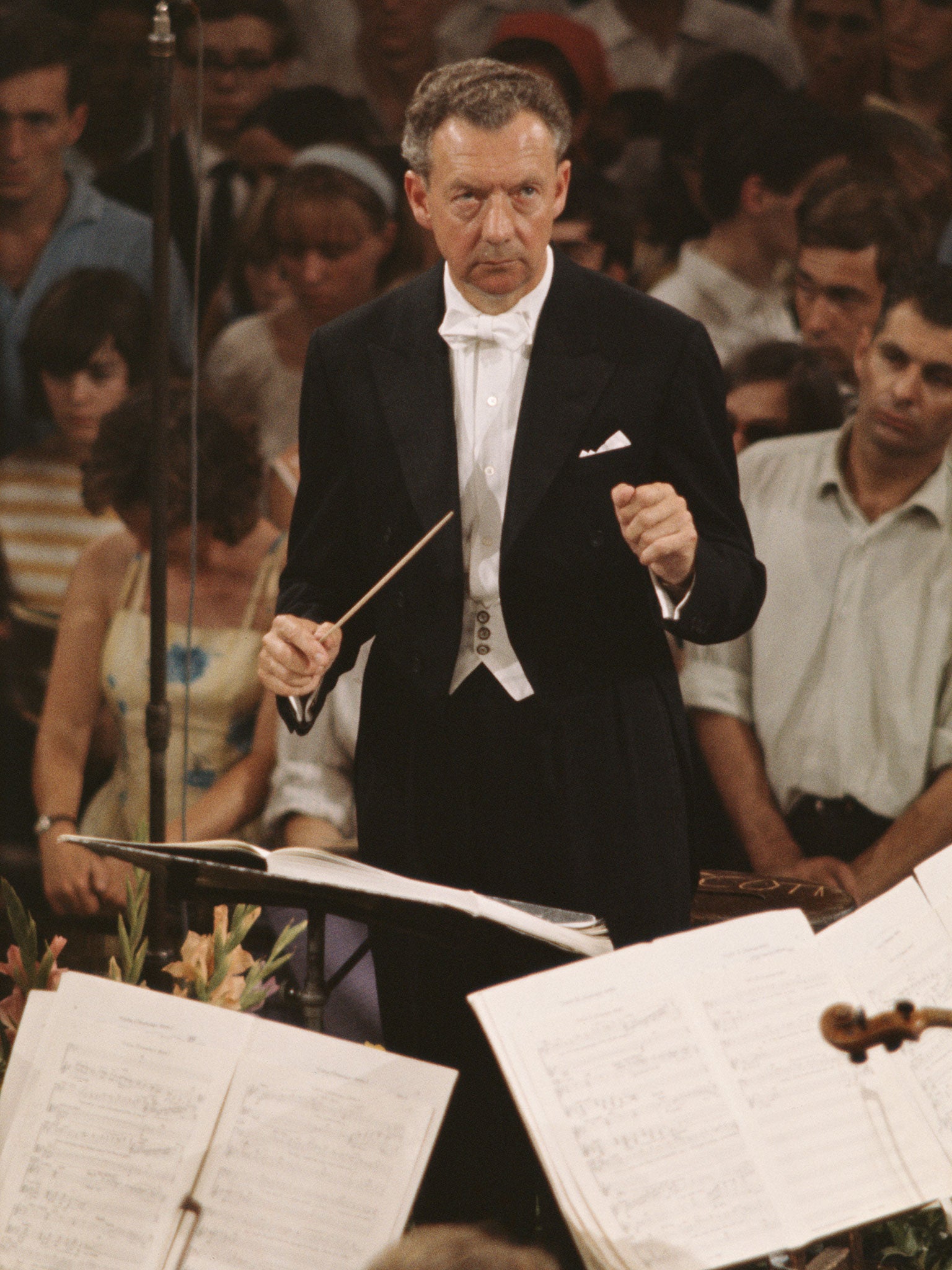 English composer Benjamin Britten, conducting here in 1976, is one of the composers who could be omitted from compulsory study in A-Level and GCSE music