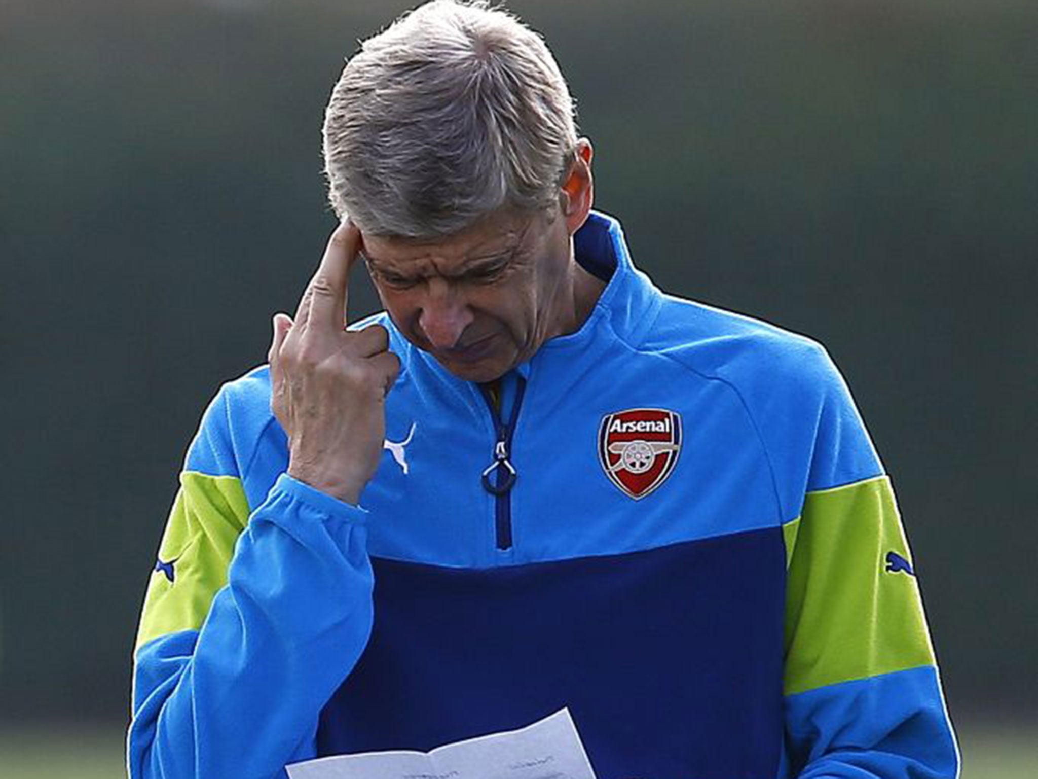 Arsene Wenger has much to think about during training today