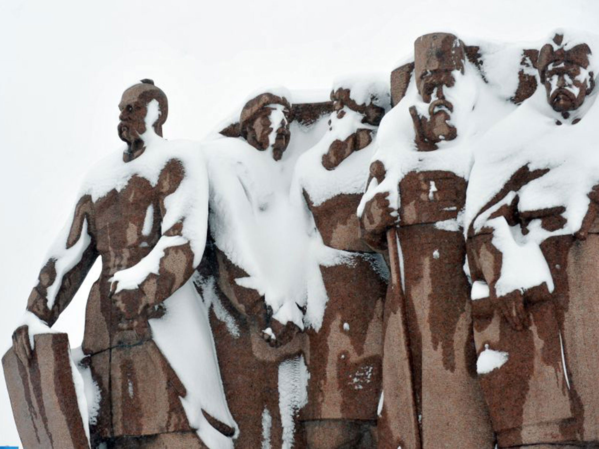 A Soviet-era monument to Ukrainian- Russian co-operation in Kiev, which is facing a difficult winter this year